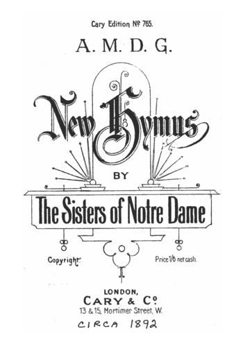 New Hymns by The Sisters of Notre Dame